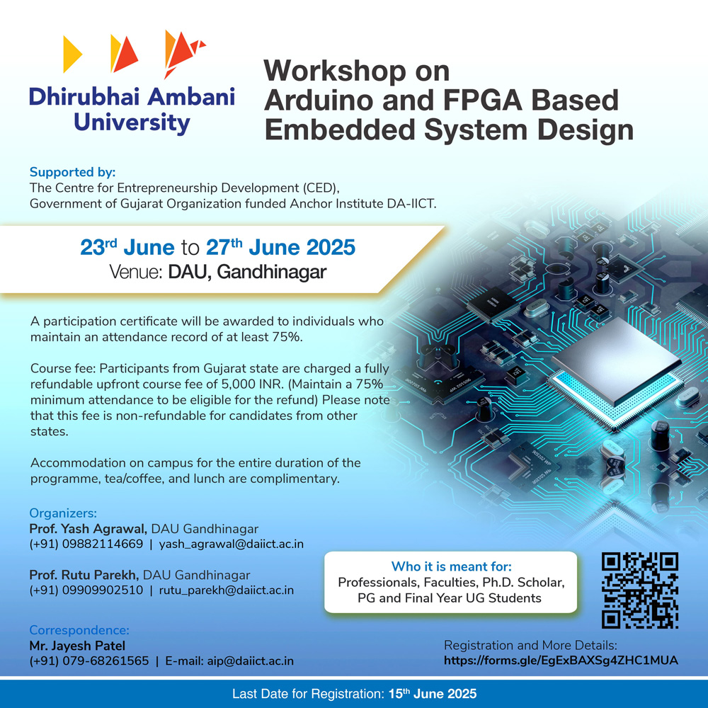 Workshop on Arduino and FPGA Based Embedded System Design