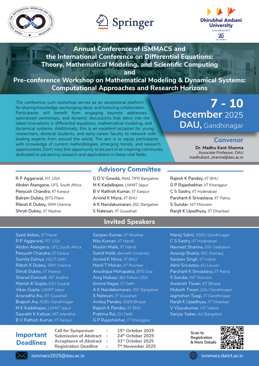 Annual Conference of ISMMACS and the International Conference on Differential Equations: Theory, Mathematical Modeling, and Scientific Computing