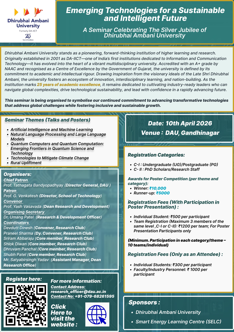 Seminar on Emerging Technologies for a Sustainable and Intelligent Future