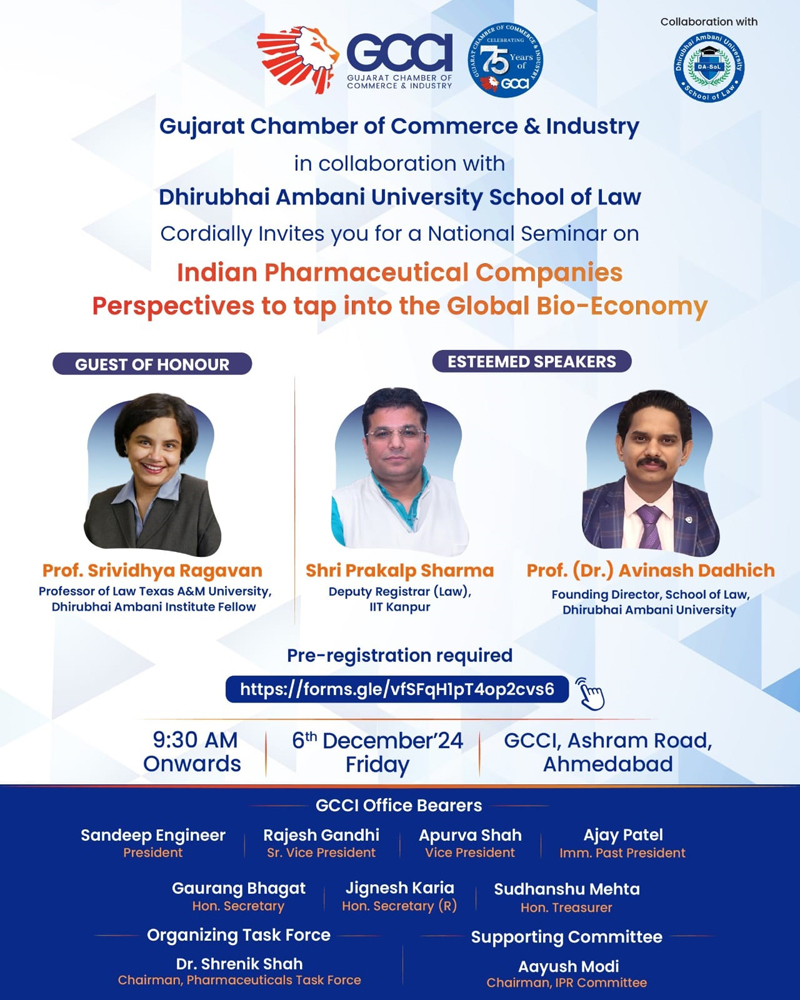 National Seminar on Indian Pharmaceutical Companies Perspectives to tap into the Global Bio-Economy