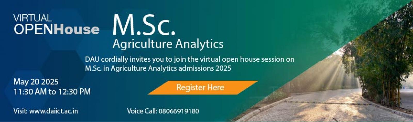 M.Sc. in Agriculture Analytics Open House 2025