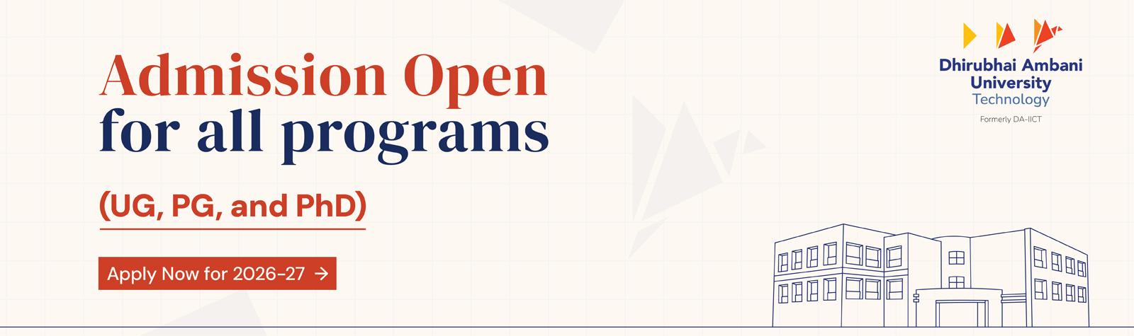 Admissions Open for all programs